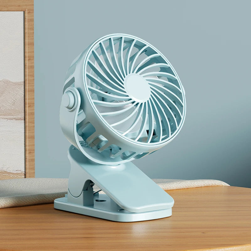 Portable Rechargeable Clip Fan with Night Light