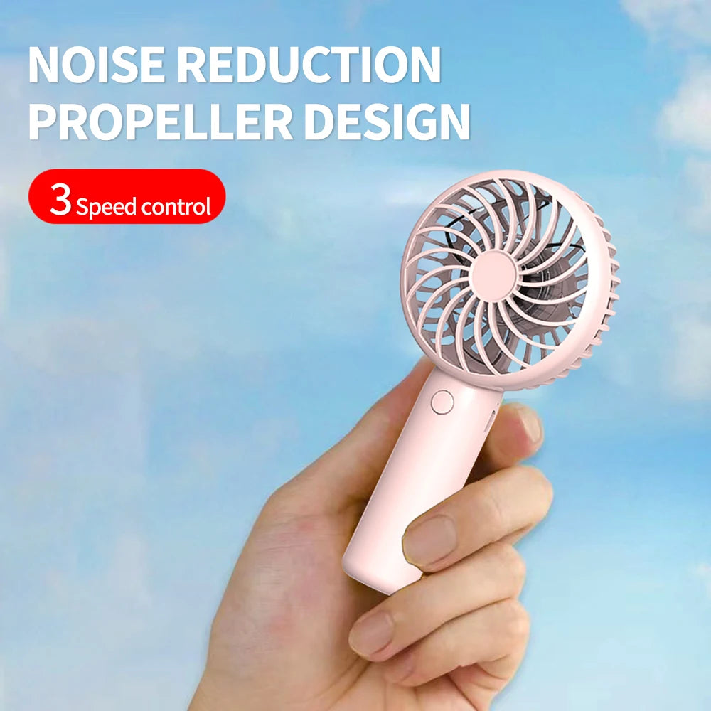 1200mAh Mini Portable USB Rechargeable Handheld Fan