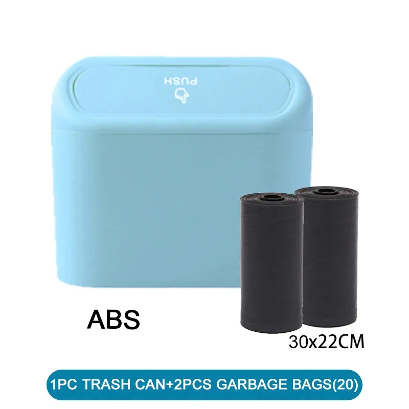 Mini Car Trash Can with Lid (Leak-Proof Auto Bin)