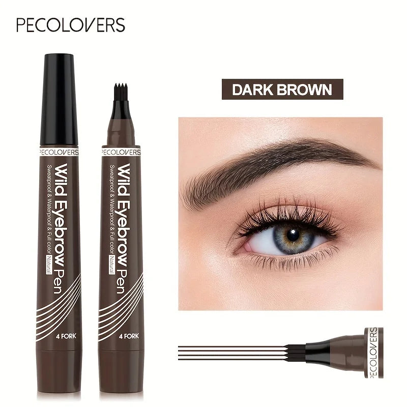 4-Prong Waterproof Eyebrow Tattoo Pen (Long-Lasting Natural Brow Makeup)