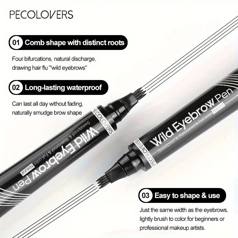 4-Prong Waterproof Eyebrow Tattoo Pen (Long-Lasting Natural Brow Makeup)