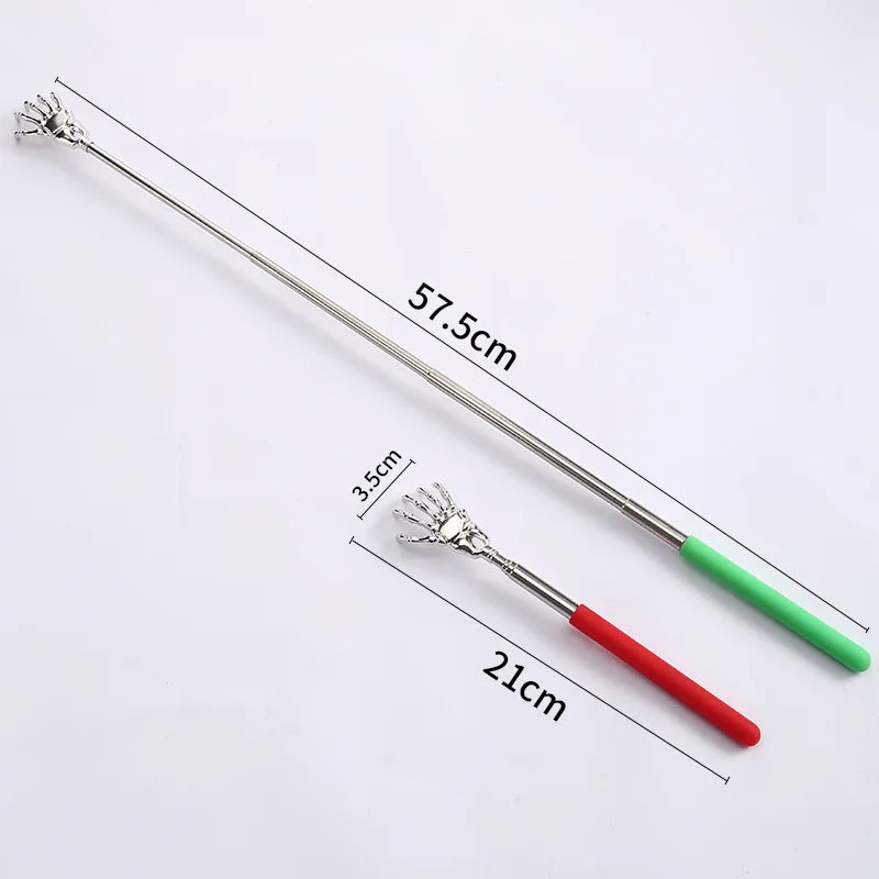 Extendable Stainless Steel Back Scratcher – Portable Telescopic Back Massager