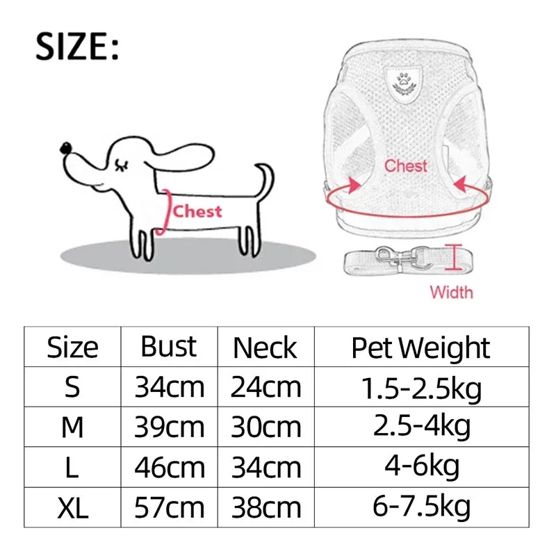 Adjustable Cat Harness Vest with Leash