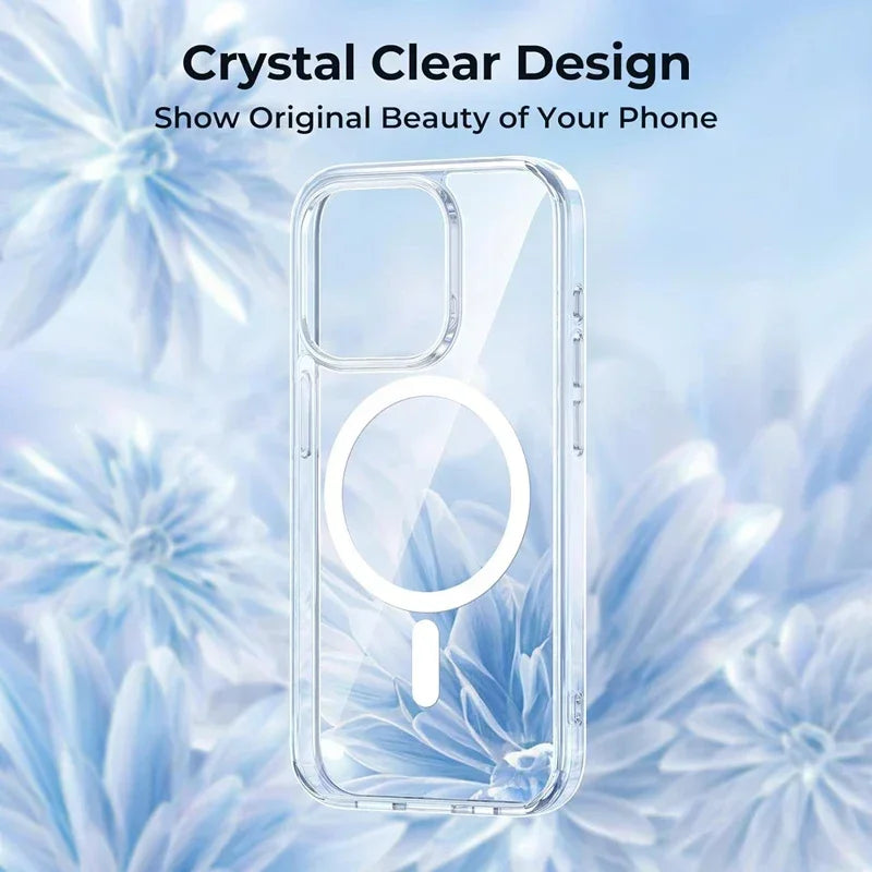 MagSafe Magnetic Clear Silicone iPhone Case (Shockproof Transparent Cover)
