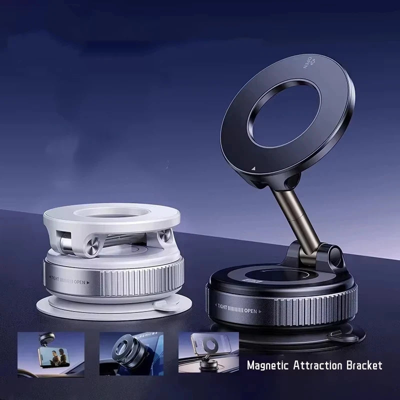 Rotating Magnetic Phone Holder with Vacuum Suction