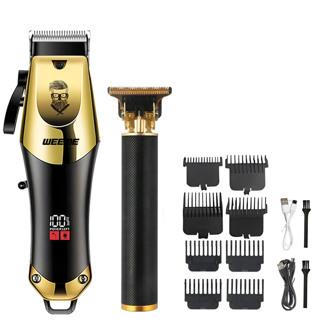 T9 Vintage Hair Clipper & Beard Trimmer Kit (Rechargeable Grooming Set)