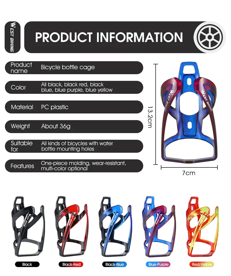 West Biking Ultralight Bicycle Bottle Cage (MTB & Road Bike Holder)