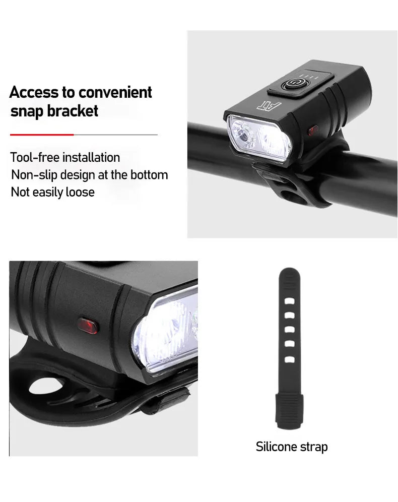 High Bright LED Bicycle Front Light (6 Modes MTB & Road Bike Headlight)