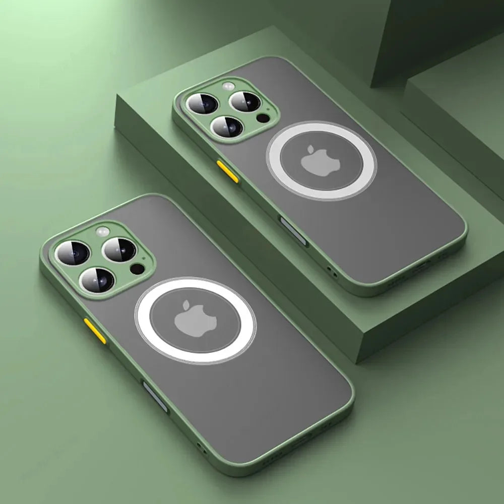 MagSafe Matte Armor Shockproof iPhone Case (Magnetic Wireless Charging Cover)