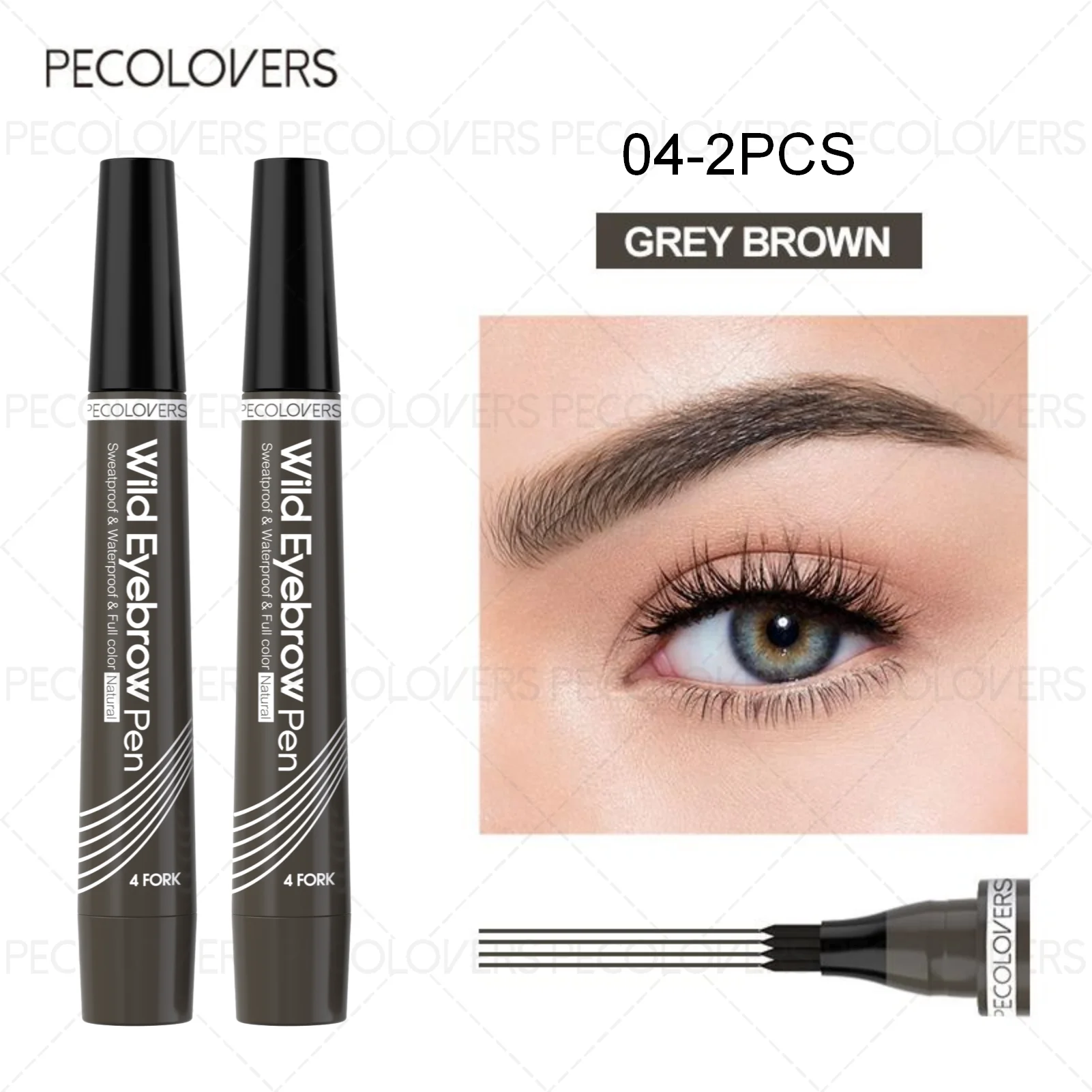 4-Prong Waterproof Eyebrow Tattoo Pen (Long-Lasting Natural Brow Makeup)
