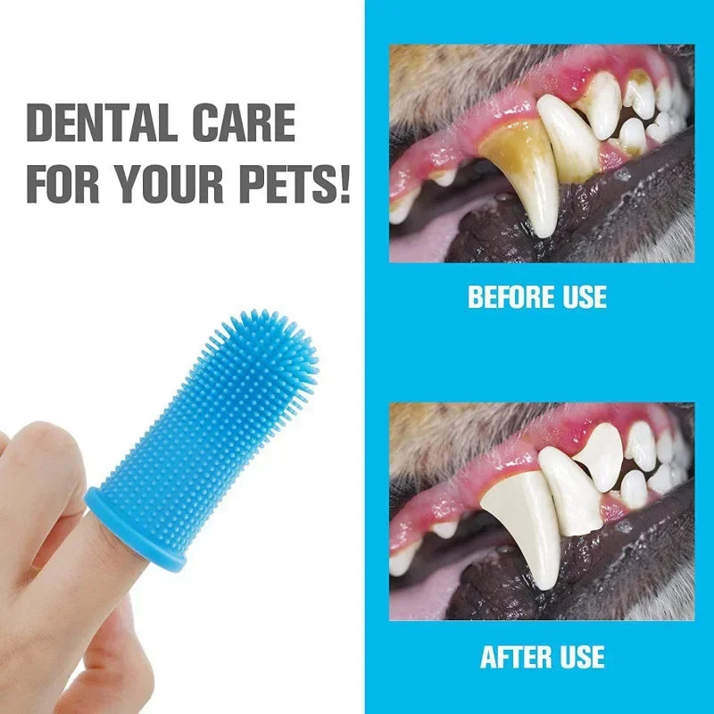 Silicone Pet Finger Toothbrush – Soft Dog & Cat Teeth Cleaning Brush