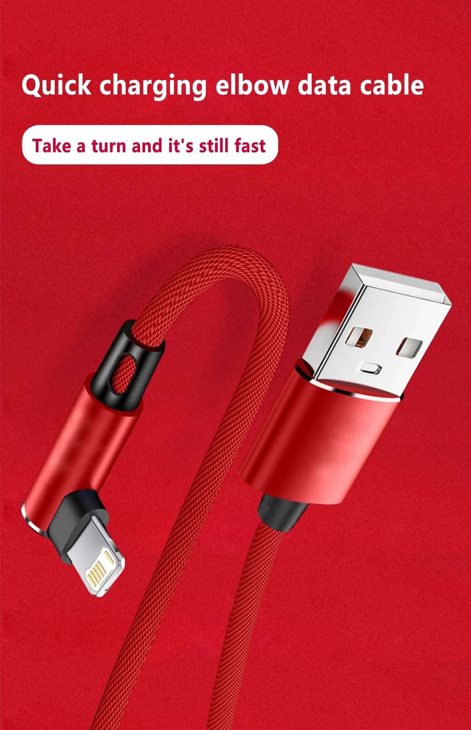 90° Angled Fast Charging Cable for iPhone