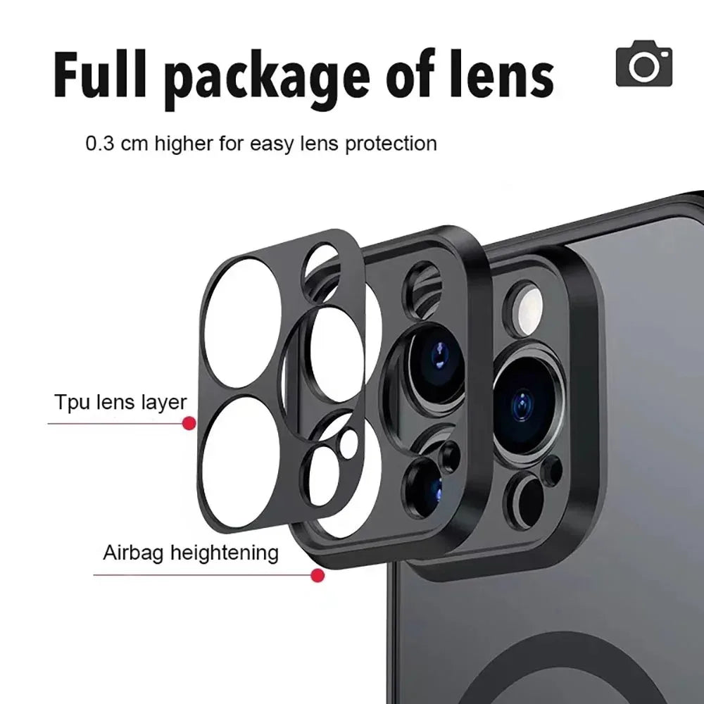 MagSafe Matte Armor Shockproof iPhone Case (Magnetic Wireless Charging Cover)