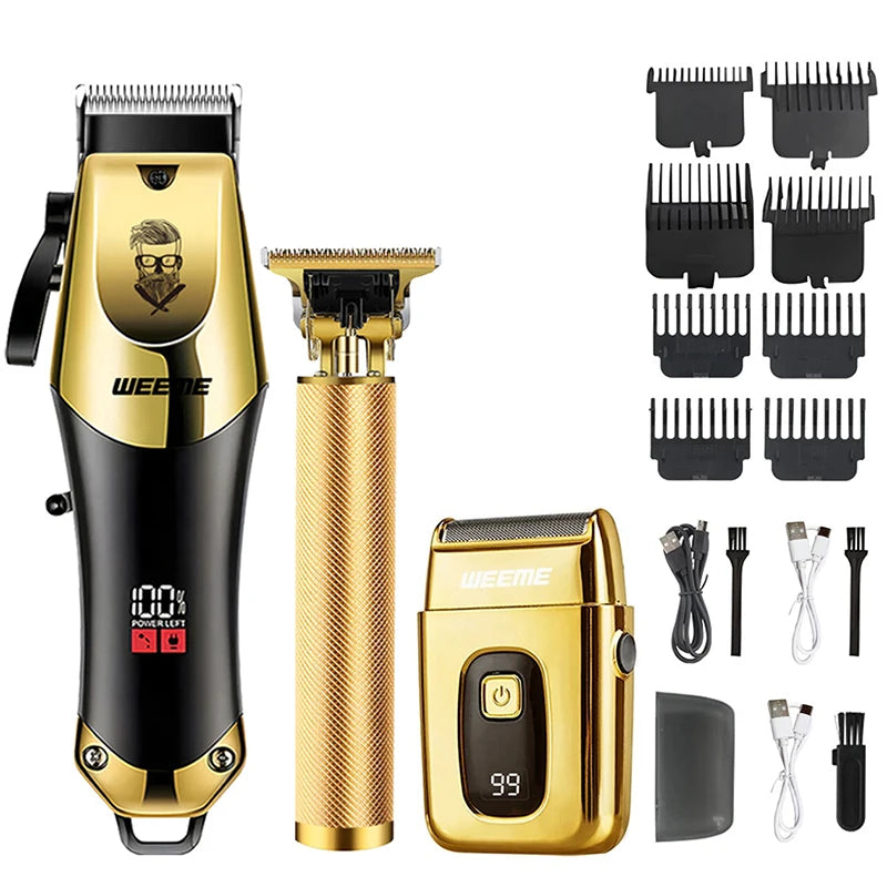 T9 Vintage Hair Clipper & Beard Trimmer Kit (Rechargeable Grooming Set)