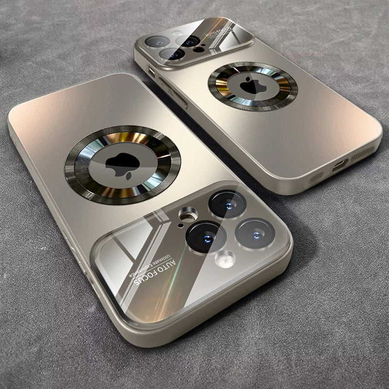 Luxury Glass Camera MagSafe Magnetic iPhone Case